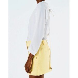 COPY - TIBI Linen Suit Mini Skirt in Pale Yellow with Convertible/Removable Tie